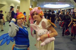Size: 3648x2432 | Tagged: safe, fluttershy, rainbow dash, human, g4, cosplay, high res, irl, irl human, photo