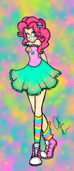 Size: 273x631 | Tagged: safe, artist:rainbowdash-swag, pinkie pie, human, g4, clothes, converse, female, humanized, shoes, socks, solo, striped socks