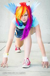 Size: 636x960 | Tagged: safe, artist:dooplissshinigami, rainbow dash, human, g4, cosplay, irl, irl human, photo