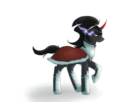 Size: 1211x991 | Tagged: safe, artist:askmaresombrafanart, king sombra, pony, unicorn, g4, askmaresombra, female, looking down, mare, queen umbra, rule 63, solo