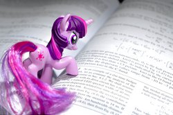 Size: 2048x1360 | Tagged: artist needed, safe, twilight sparkle, g4, book, close-up, irl, math, mcdonald's happy meal toys, photo, textbook, toy