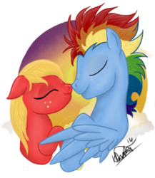 Size: 295x340 | Tagged: safe, artist:karmadash, big macintosh, rainbow dash, g4, couple, female, macareina, maclellan, male, rainbow blitz, rainbow rush, rule 63, ship:rainbowmac, shipping, straight