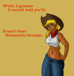 Size: 926x948 | Tagged: safe, artist:sirvictorpenint, applejack, spike, human, g4, belly button, female, human applespike, humanapplespike, humanized, male, ship:applespike, shipping, straight