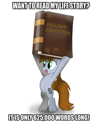 Size: 1275x1566 | Tagged: safe, oc, oc only, oc:littlepip, pony, unicorn, fallout equestria, bipedal, book, cute, fanfic, fanfic art, female, hooves, horn, mare, meme, open mouth, show accurate, simple background, solo, text, tl;dr, white background