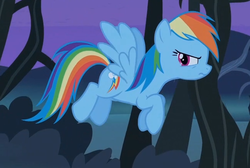 Size: 651x437 | Tagged: safe, screencap, rainbow dash, pegasus, pony, bats!, g4, cropped, female, flying, mare, solo