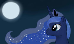 Size: 1024x614 | Tagged: safe, artist:kuromasaru, princess luna, g4, female, moon, solo