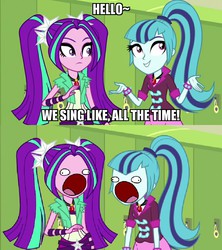 Size: 800x900 | Tagged: safe, edit, edited screencap, screencap, aria blaze, sonata dusk, equestria girls, g4, my little pony equestria girls: rainbow rocks, aaaaaaaaaa, female, gem, happy, meme, siren gem, sweetie derelle