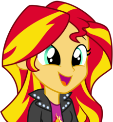 Size: 4635x5000 | Tagged: safe, artist:ambassad0r, sunset shimmer, equestria girls, g4, rainbow rocks, absurd resolution, cute, female, happy, open mouth, shimmerbetes, shimmersmile, simple background, smiling, solo, transparent background, vector, when she smiles