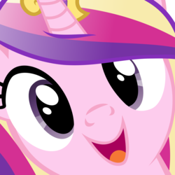 Size: 4800x4800 | Tagged: safe, artist:drpancakees, princess cadance, alicorn, pony, g4, absurd resolution, bust, close-up, cute, cutedance, face, female, hi anon, mare, meme, meme origin, portrait, silly, silly face, silly pony, smiling, solo