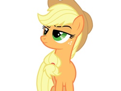 Size: 1024x768 | Tagged: safe, artist:birdivizer, artist:prismaticstars, applejack, g4, cute, female, frown, glare, nose wrinkle, raised eyebrow, scrunchy face, solo, unamused