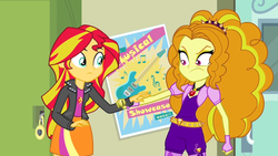 Size: 1920x1080 | Tagged: safe, screencap, adagio dazzle, sunset shimmer, equestria girls, g4, my little pony equestria girls: rainbow rocks, clothes, female, gem, out of context, siren gem, skirt, sunset shimmer's skirt