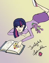 Size: 2550x3300 | Tagged: safe, artist:japanerd1, spike, twilight sparkle, human, g4, high res, humanized