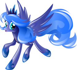 Size: 4697x4280 | Tagged: safe, artist:jennyshevchenko, princess luna, g4, absurd resolution, female, s1 luna, simple background, smiling, solo, spread wings, transparent background, vector
