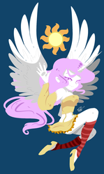 Size: 988x1657 | Tagged: safe, artist:snow angel, princess celestia, human, g4, female, horn, horned humanization, humanized, pony coloring, solo, winged humanization