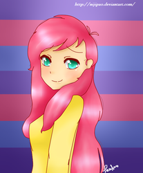 Size: 515x622 | Tagged: safe, artist:nijipao, fluttershy, human, g4, female, humanized, solo