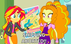 Size: 1662x1044 | Tagged: safe, adagio dazzle, sunset shimmer, equestria girls, g4, my little pony equestria girls, my little pony equestria girls: rainbow rocks, female, gem, image macro, meme, shipping denied, siren gem, spoiler