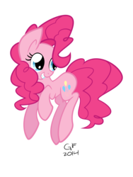 Size: 1500x2000 | Tagged: safe, artist:wonderwaifu, pinkie pie, earth pony, pony, g4, female, grin, looking back, mare, pronking, simple background, smiling, solo, transparent background, vector