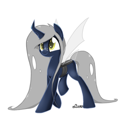 Size: 800x800 | Tagged: safe, artist:srmario, oc, oc only, oc:silverwind, changeling, changepony, hybrid, blue skin, cute, holeless, interspecies offspring, offspring, parent:oc:doctiry, parent:oc:platan, parents:oc x oc, parents:platiry, platiry, simple background, solo, transparent background, vector, yellow eyes