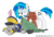 Size: 850x579 | Tagged: safe, artist:spainfischer, dj pon-3, octavia melody, vinyl scratch, pony, g4, blanket, canterlot high, canterlot high blog, clothes, eyes closed, sleeping, tumblr, uniform