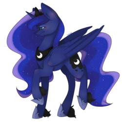 Size: 800x800 | Tagged: safe, artist:sheeppiss, princess luna, g4, female, raised hoof, simple background, solo