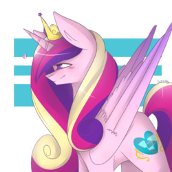 Size: 800x800 | Tagged: safe, artist:sheeppiss, princess cadance, g4, female, heart, large wings, solo