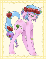 Size: 2404x3032 | Tagged: safe, artist:sk-ree, oc, oc only, oc:ivy lush, flower, high res, solo