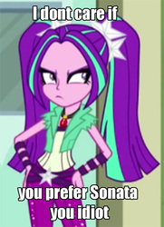 Size: 635x876 | Tagged: safe, edit, edited screencap, screencap, aria blaze, equestria girls, g4, my little pony equestria girls: rainbow rocks, caption, female, gem, image macro, siren gem, text, tsundaria, tsundere