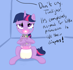 Size: 1287x1245 | Tagged: safe, artist:lunanon, spike, twilight sparkle, alicorn, pony, g4, accident, crying, diaper, diaper fetish, diaper usage, female, mare, non-baby in diaper, pissing, plushie, poofy diaper, soaked diaper, spike plushie, twilight sparkle (alicorn), urine, used diaper, using diaper, wet, wet diaper, wetting, wetting diaper, wings