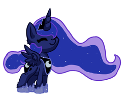 Size: 797x622 | Tagged: safe, artist:breadcipher, princess luna, g4, chibi, eyes closed, female, simple background, solo