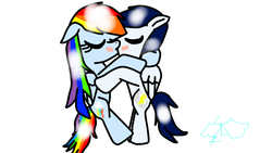 Size: 4160x2340 | Tagged: safe, artist:sdwing7, rainbow dash, soarin', g4, blushing, female, kissing, male, ship:soarindash, shipping, straight