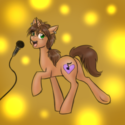 Size: 400x400 | Tagged: safe, artist:jitterbugjive, oc, oc only, oc:siren bliss, singing, trotting