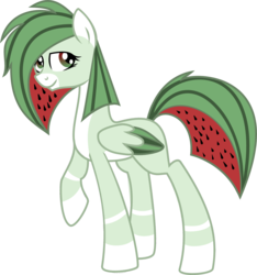 Size: 1978x2111 | Tagged: safe, artist:gluxar, oc, oc only, food pony, original species, solo, watermelon