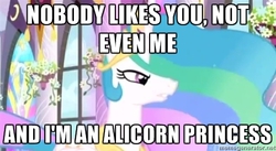 Size: 500x274 | Tagged: safe, princess celestia, alicorn, pony, g4, female, image macro, mare, meme, reaction image