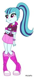 Size: 1625x3625 | Tagged: safe, artist:mixiepie, sonata dusk, equestria girls, g4, my little pony equestria girls: rainbow rocks, clothes, cute, female, gem, high ponytail, jewelry, long hair, pendant, ponytail, simple background, siren gem, skirt, solo, sonatabetes, spiked wristband, transparent background, vector, wristband