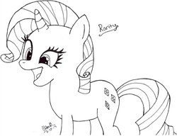 Size: 2083x1600 | Tagged: safe, artist:btrluv4ever, rarity, g4, lineart, monochrome, solo