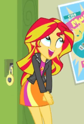 Size: 321x472 | Tagged: safe, screencap, sunset shimmer, equestria girls, g4, my little pony equestria girls: rainbow rocks, animated, cute, female, looking up, open mouth, shimmerbetes, smiling, solo, talking
