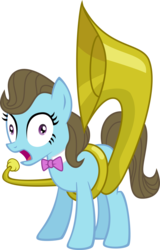 Size: 1744x2728 | Tagged: safe, artist:cloudshadezer0, beauty brass, earth pony, pony, g4, bowtie, female, mare, musical instrument, open mouth, show accurate, simple background, solo, sousaphone, surprised, transparent background, vector