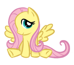 Size: 432x379 | Tagged: safe, artist:mintykoneko, fluttershy, pegasus, pony, g4, female, mare, simple background, sitting, spread wings, white background, wings