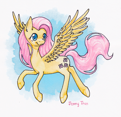 Size: 1024x984 | Tagged: safe, artist:bloominglove, fluttershy, g4, female, solo, traditional art, watercolor painting
