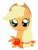 Size: 1536x2048 | Tagged: safe, artist:bratzoid, applejack, g4, apple, female, leaves, looking at you, simple background, smiling, solo, transparent background