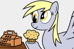 Size: 4936x3288 | Tagged: safe, artist:v0jelly, derpy hooves, pegasus, pony, g4, female, mare, muffin, solo