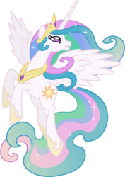 Size: 3420x4830 | Tagged: safe, artist:90sigma, princess celestia, alicorn, pony, g4, female, flying, looking back, majestic, mare, simple background, smiling, solo, stock vector, transparent background, vector