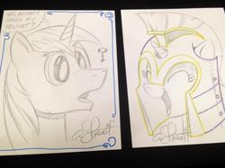 Size: 600x449 | Tagged: safe, artist:andypriceart, princess cadance, shining armor, g4, accessory swap, traditional art