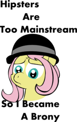 Size: 835x1324 | Tagged: safe, artist:lordcurly972, fluttershy, g4, brony, female, hat, hipster, solo