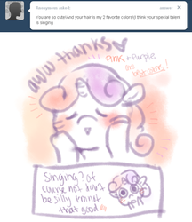 Size: 470x545 | Tagged: safe, sweetie belle, ask sweetie belle, g4, ask, female, solo, tumblr