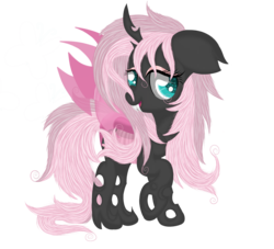 Size: 3300x3000 | Tagged: safe, artist:law44444, fluttershy, changeling, g4, changelingified, female, floppy ears, flutterling, high res, pink changeling, solo