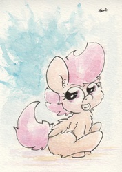 Size: 661x934 | Tagged: safe, artist:slightlyshade, scootaloo, pegasus, pony, g4, female, filly, solo, traditional art