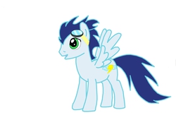 Size: 2279x1641 | Tagged: safe, artist:bloodyokami, soarin', g4, male, old cutie mark, simple background, solo