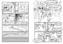 Size: 3508x2480 | Tagged: safe, artist:mrs1989, applejack, fluttershy, pinkie pie, rainbow dash, rarity, spike, twilight sparkle, alicorn, pony, g4, comic, female, high res, mane seven, mane six, mare, mlp fan comic party!!, pinkamena diane pie, twilight sparkle (alicorn)