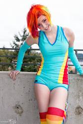 Size: 640x960 | Tagged: safe, artist:stunnerstatus, rainbow dash, human, g4, clothes, cosplay, irl, irl human, photo, rainbow socks, socks, striped socks